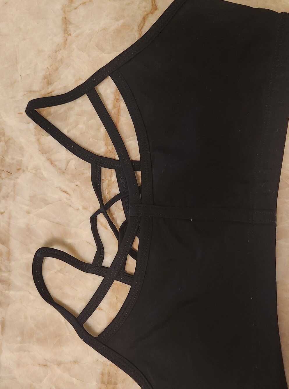 Black Strappy Sports Bra